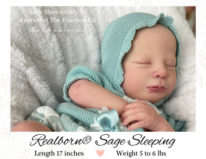 SiLiCoNe BaBy Realborn® Sage Sleeping (18" Full Limbs) with cloth body. Extended Processing Time May Be Required. ASK FIRST!