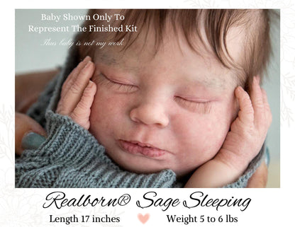 SiLiCoNe BaBy Realborn® Sage Sleeping (18" Full Limbs) with cloth body. Extended Processing Time May Be Required. ASK FIRST!