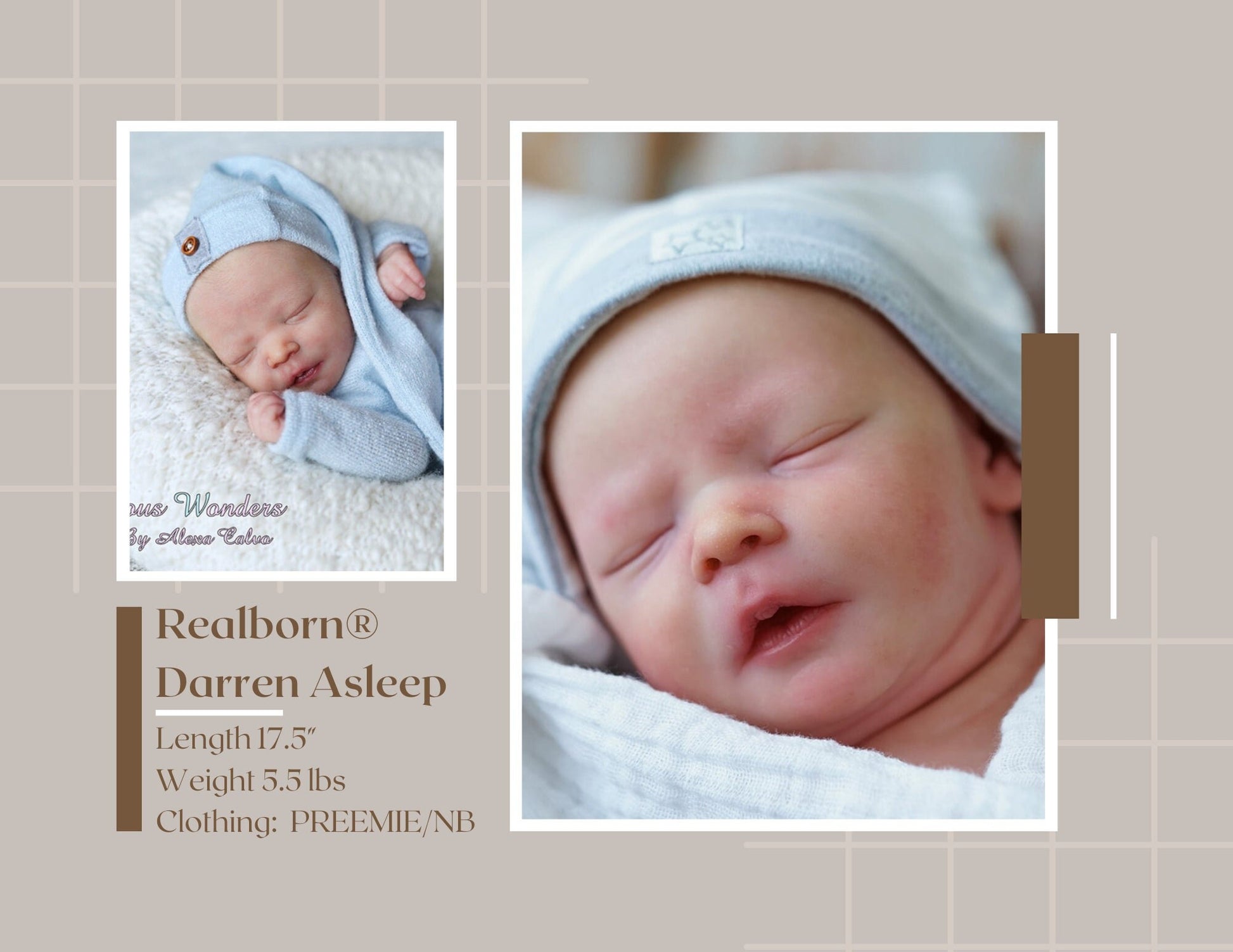 ECONOMY Baby Custom Realborn® Darren Asleep (19"+Full Limbs)