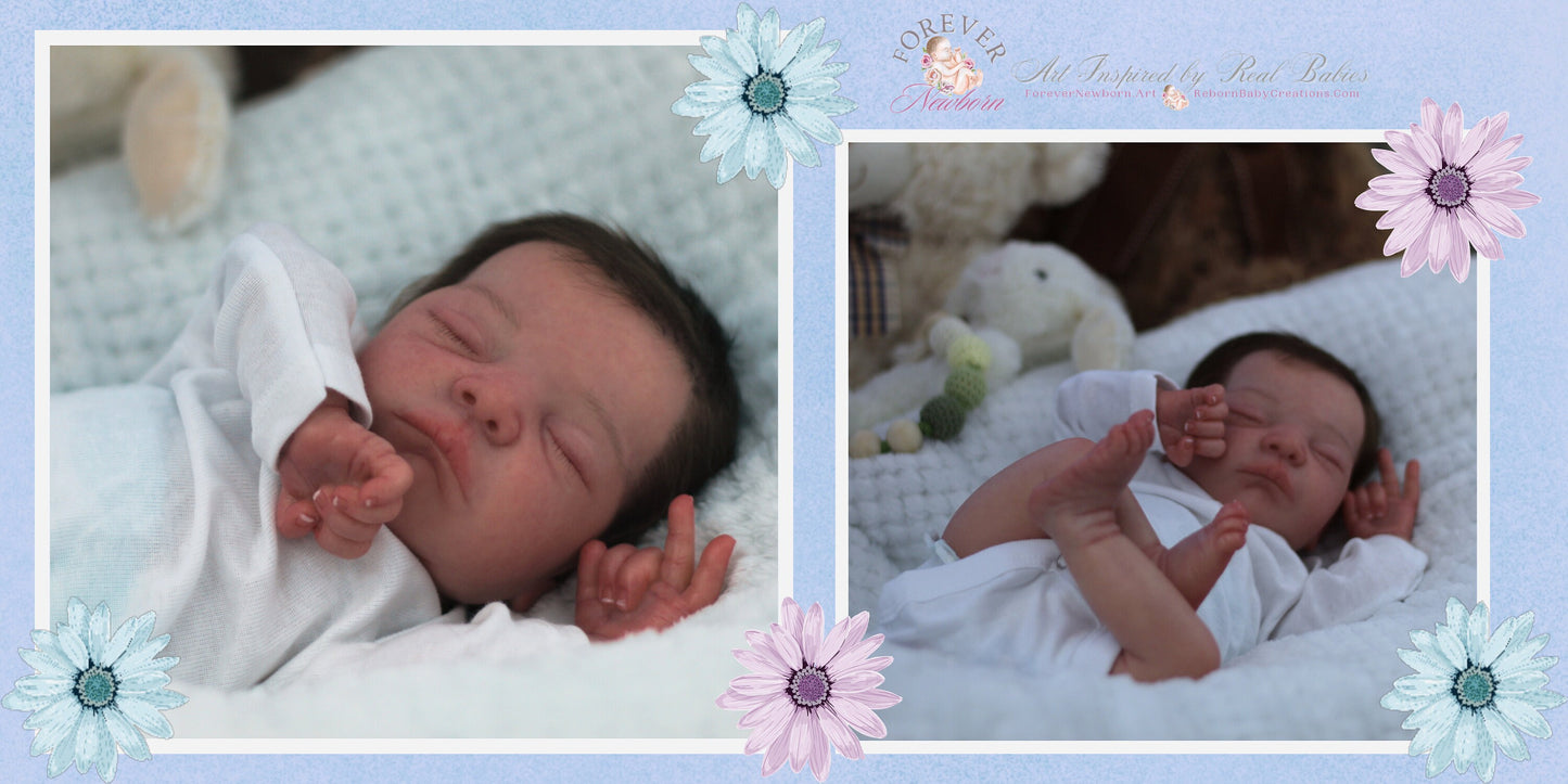 two pictures of a baby and a teddy bear