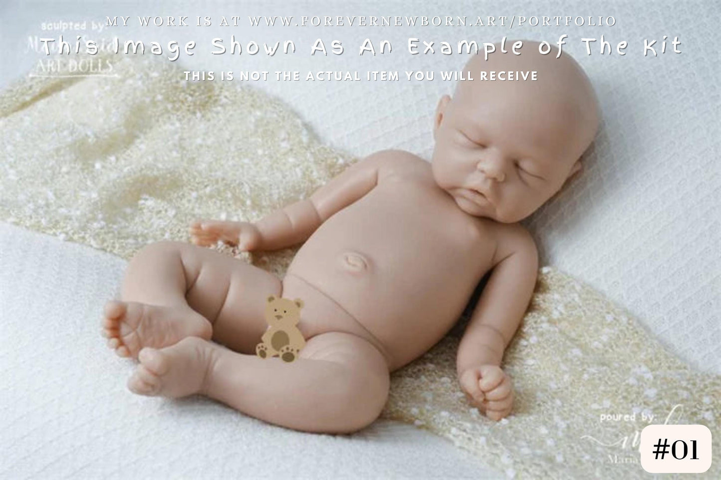 Full Body Silicone Baby Annelene/Andrew Asleep (17.5 inches 5 lbs 6 oz) *Listing Images include my own work.