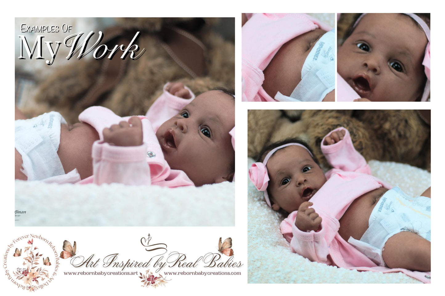 a collage of photos of a baby made by Reborn Baby Creations