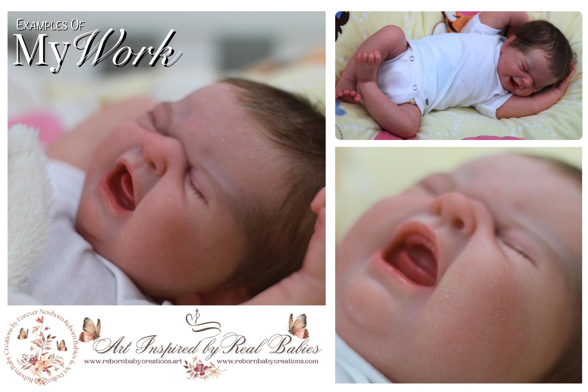 a collage of photos of a newborn baby