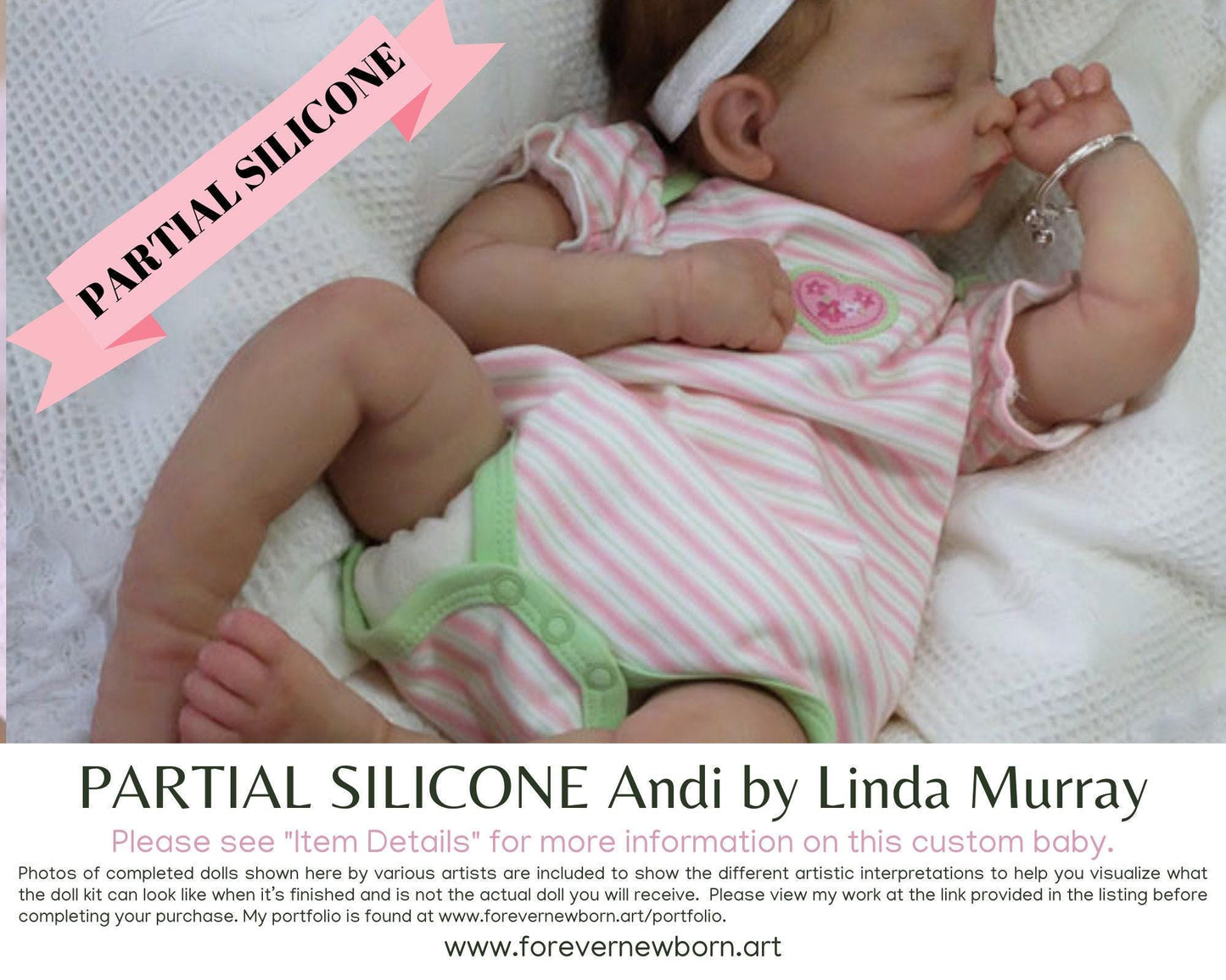 Andi Partial Silicone Reborn Baby Doll by Linda Murray (20")