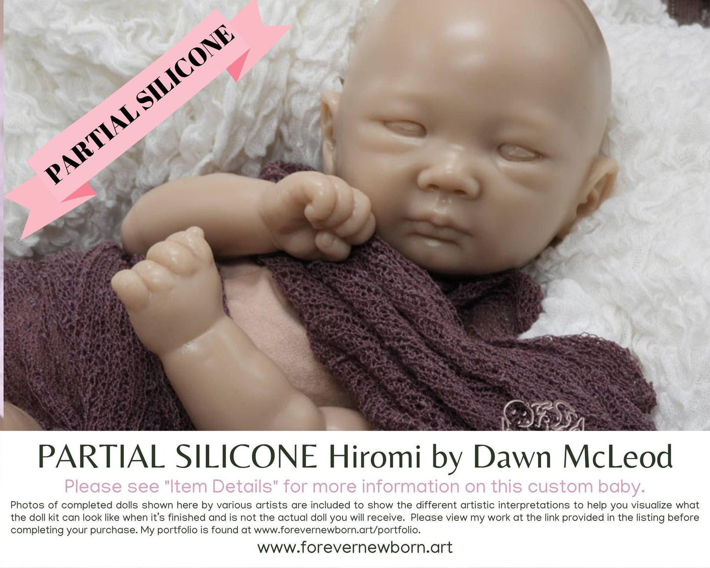 Hiromi Partial Silicone Baby Doll (20" Full Limbs)