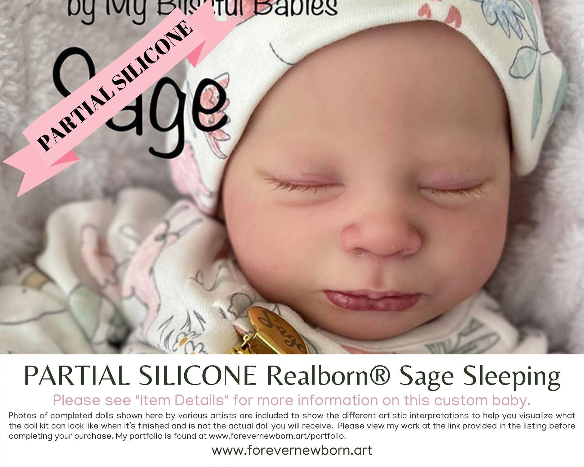 Realborn® Sage Sleeping (18"+ Full Limbs) with cloth body. Extended Processing Time May Be Required. ASK FIRST!