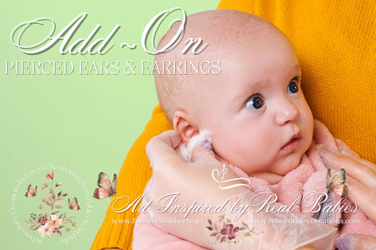 Reborn Baby: Pierced Ears & Crystal Studs Add-On
