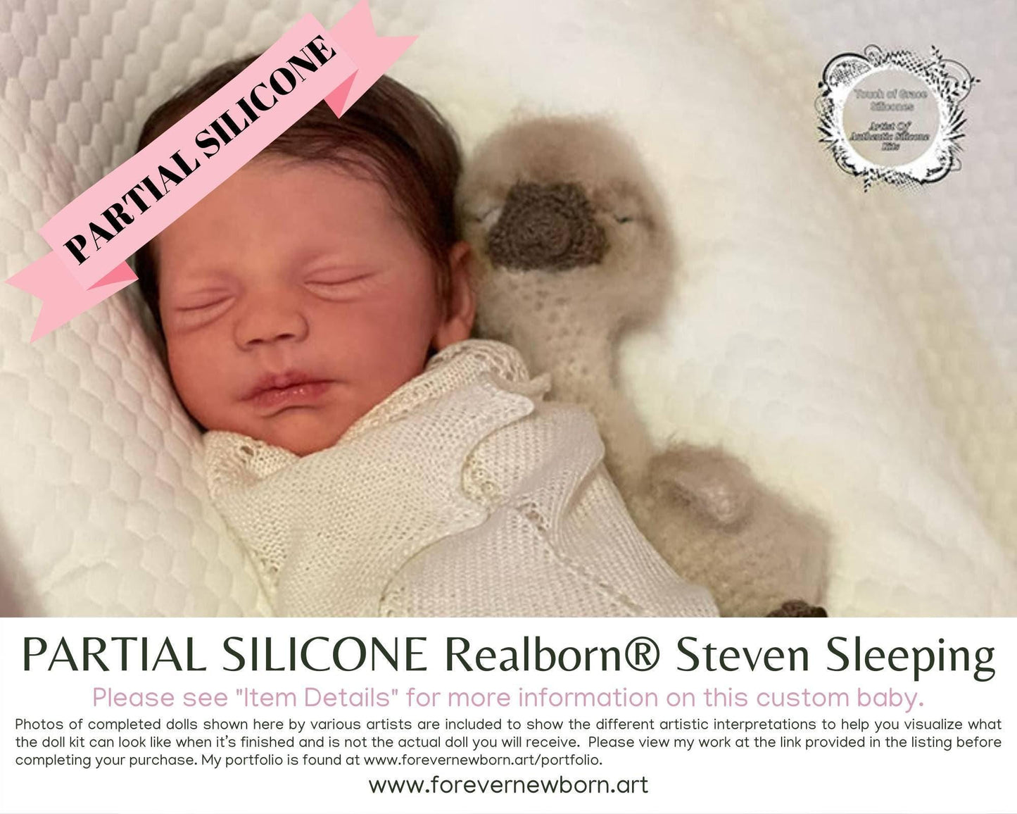 Realborn® Steven Sleeping (18.5"+ Full Limbs) with cloth body. Extended Processing Time May Be Required. ASK FIRST!
