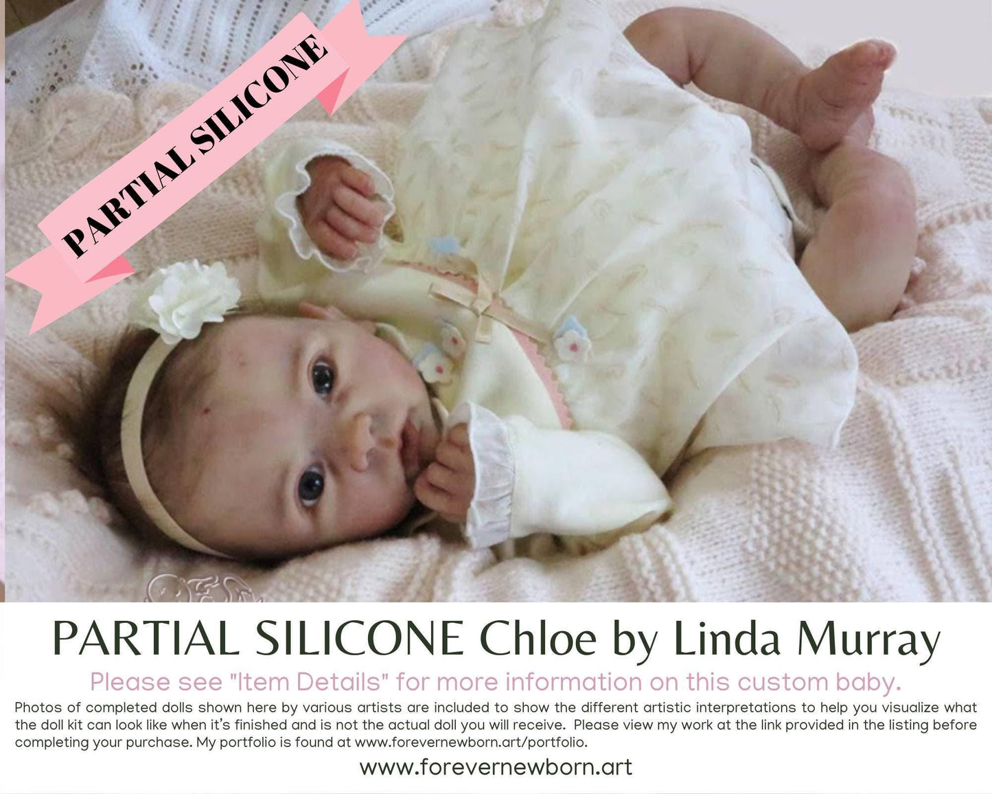 Chloe Partial Silicone Baby Doll by Linda Murray (19" Full Limbs)