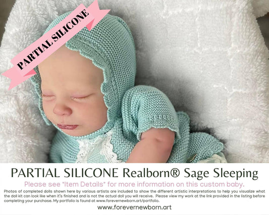 Realborn® Sage Sleeping (18"+ Full Limbs) with cloth body. Extended Processing Time May Be Required. ASK FIRST!