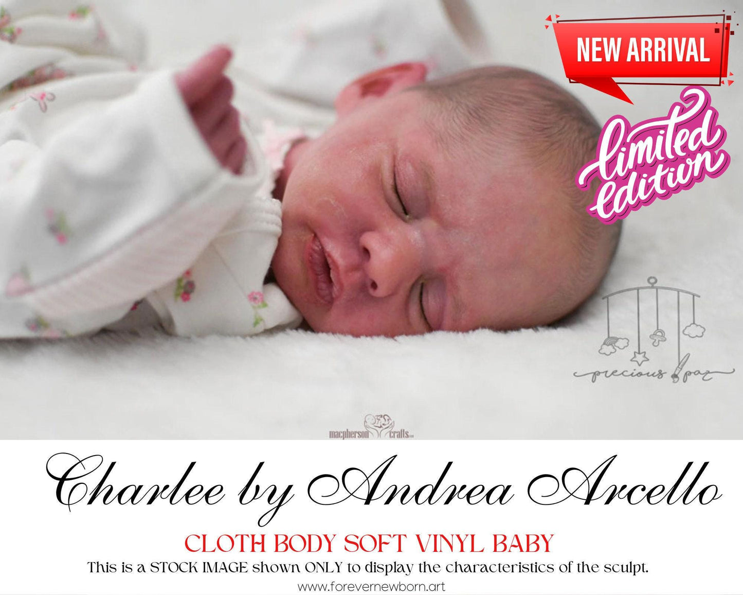 Reborn Baby **Hyper-Realistic** Reborn Doll Charlee by Andrea Arcello (19" + Full Limbs)