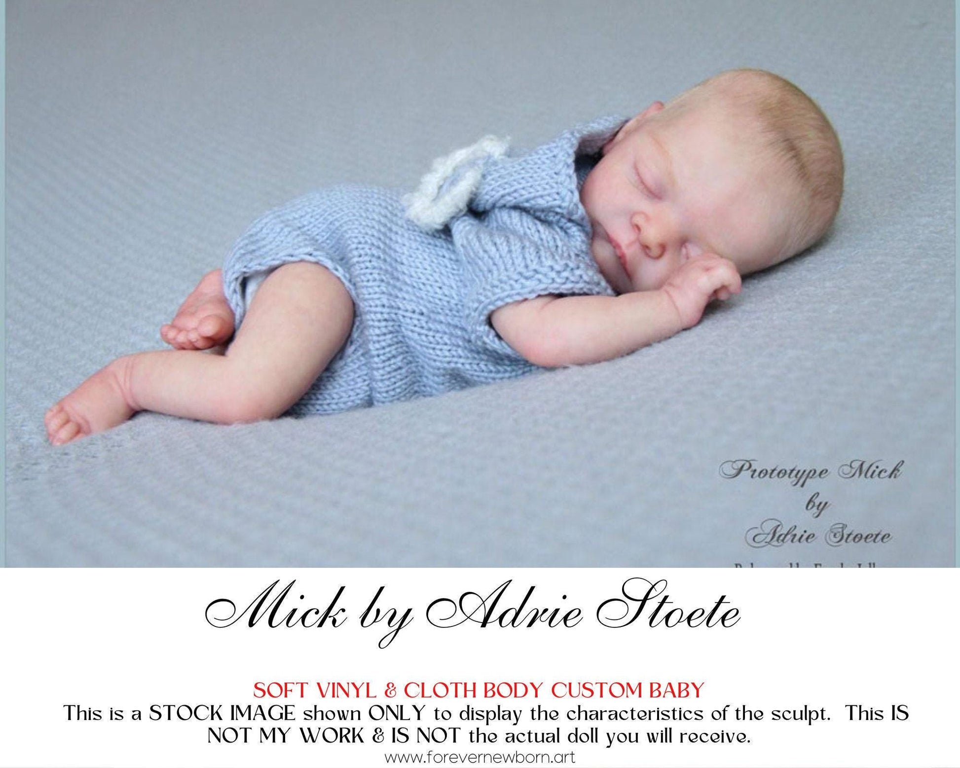 Lifelike Reborn Doll Mick by Adrie Stoete (16"+Full Limbs)