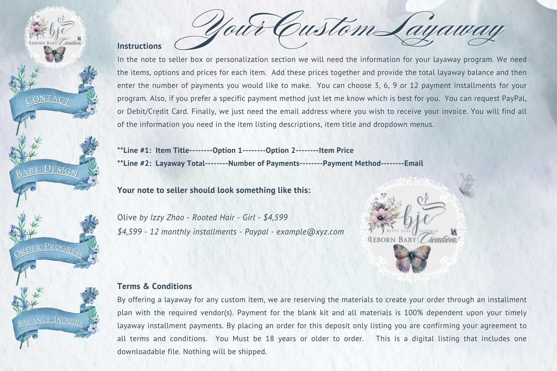 Silicone Baby Layaway Plan: Digital Download