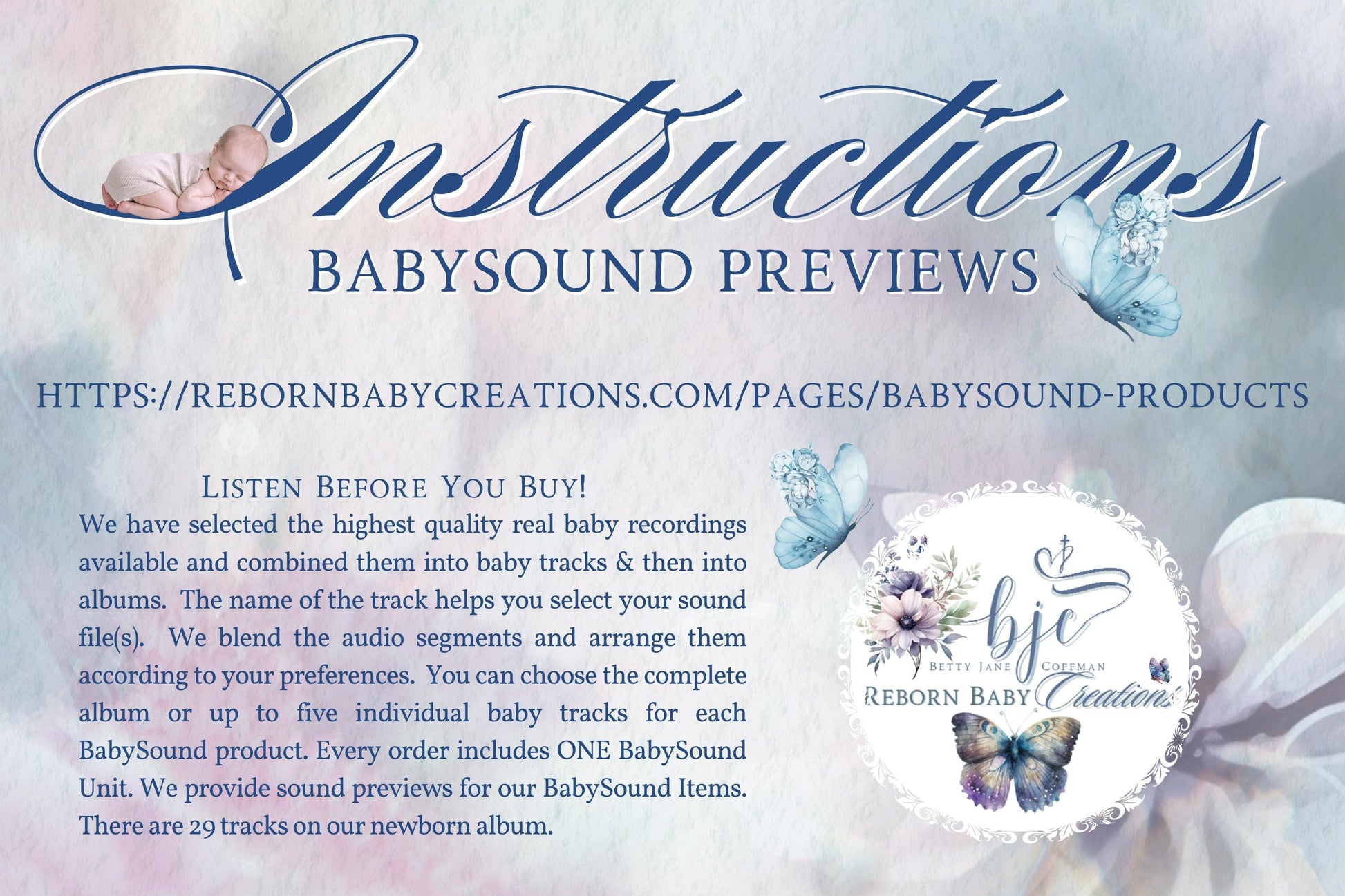 Reborn Voice Sound Box Floral BabySound Bib