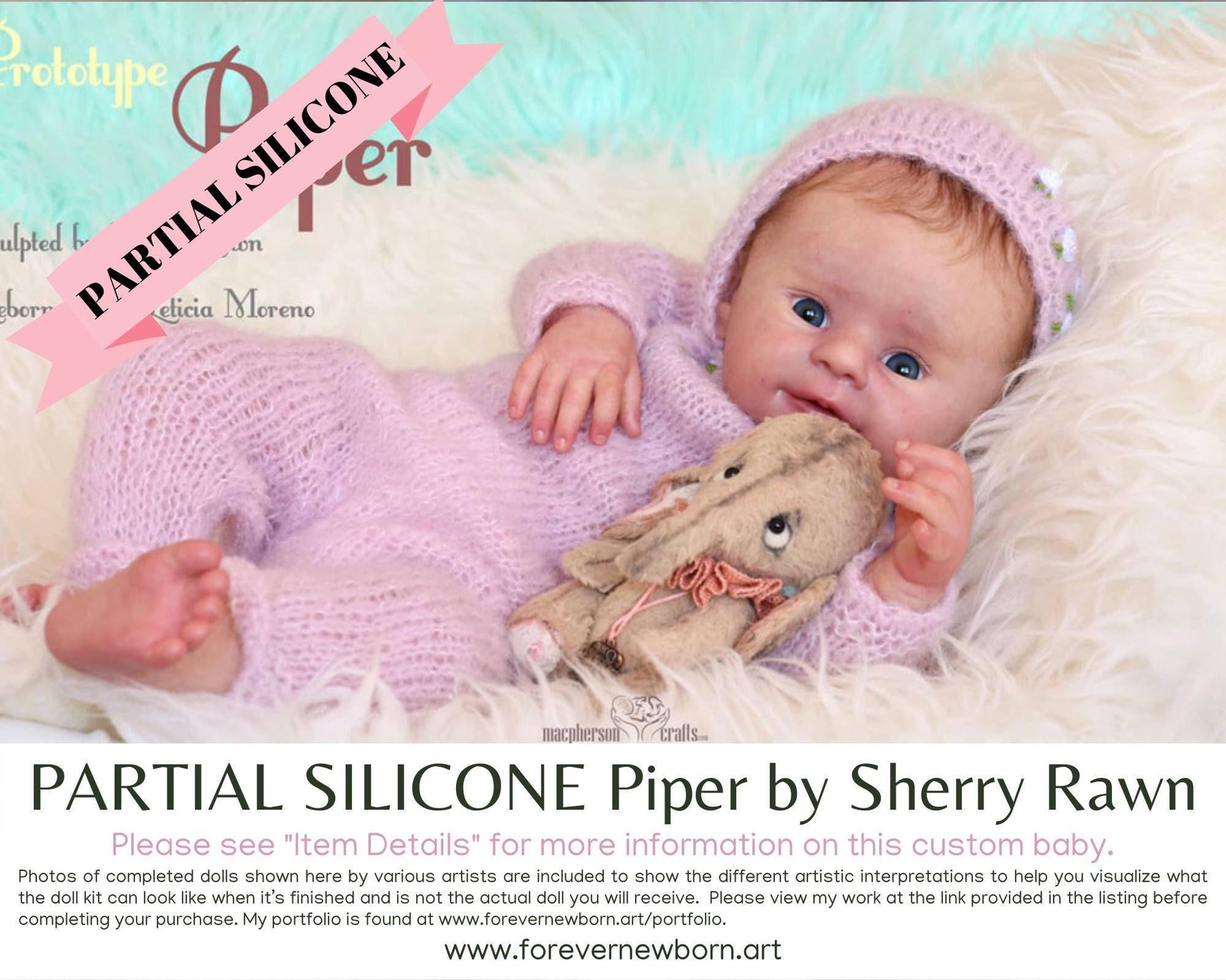 Reborn Baby Doll: Piper by Sherry Rawn, Full Limbs, Cloth Body