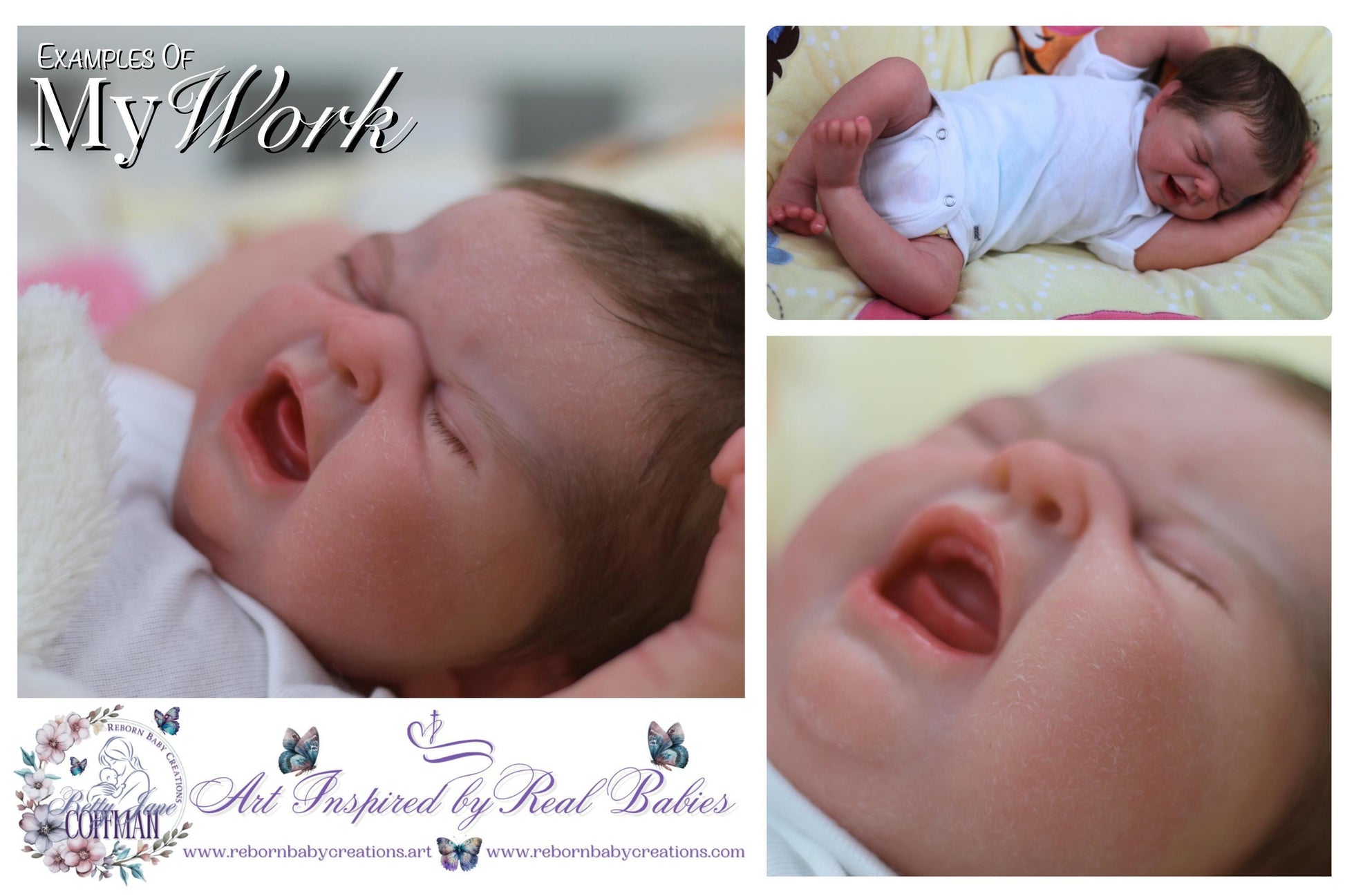 a collage of photos of a newborn baby