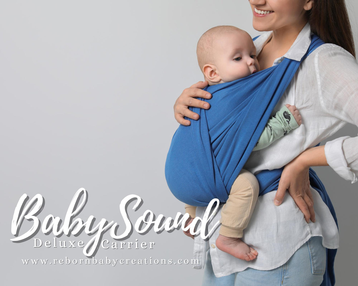 BabySound Carrier: Real Baby Sounds in a Front Baby Carrier for Fun For Interactive Reborn Play. Doll Not Included.