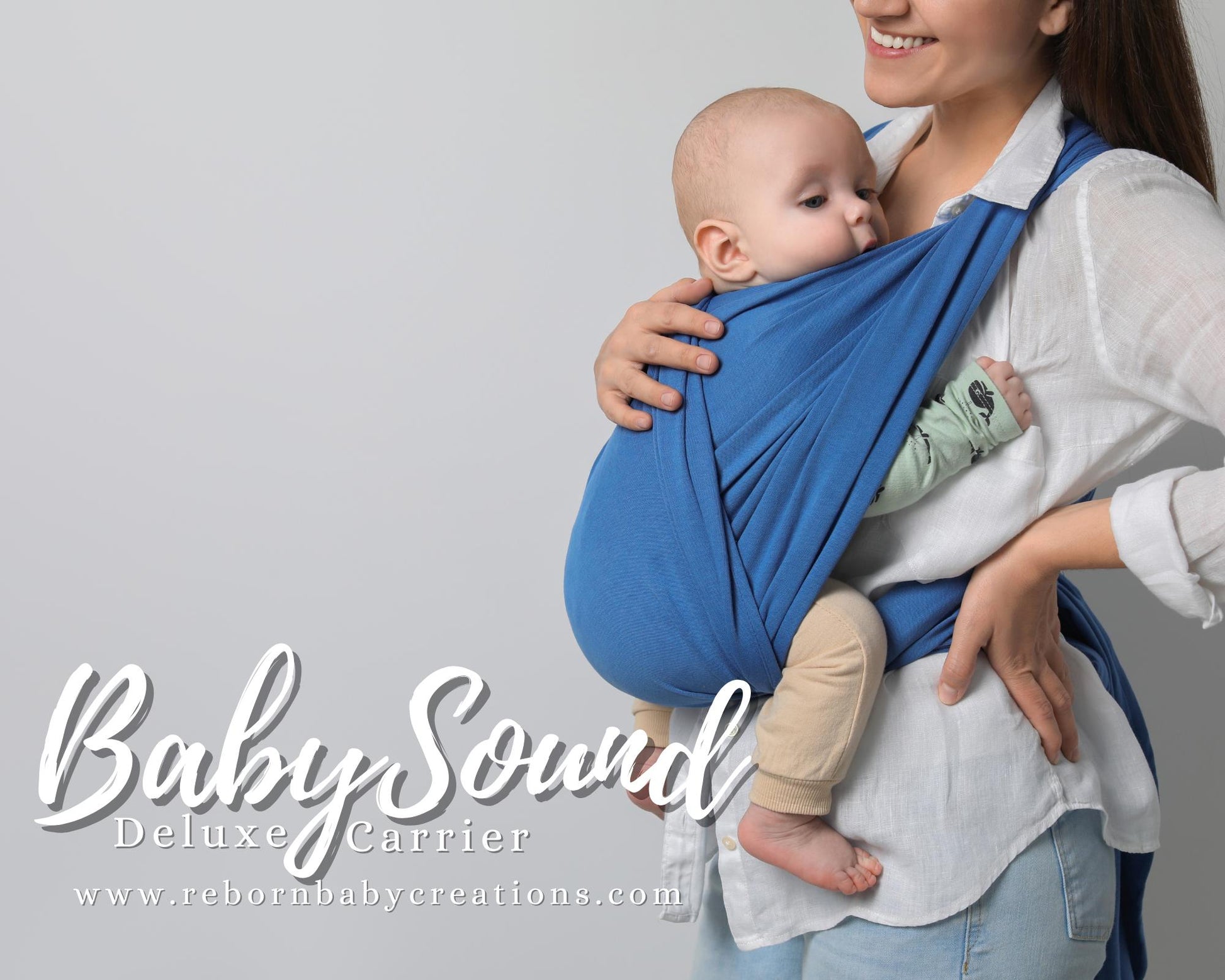 BabySound Carrier: Real Baby Sounds in a Front Baby Carrier for Fun For Interactive Reborn Play. Doll Not Included.