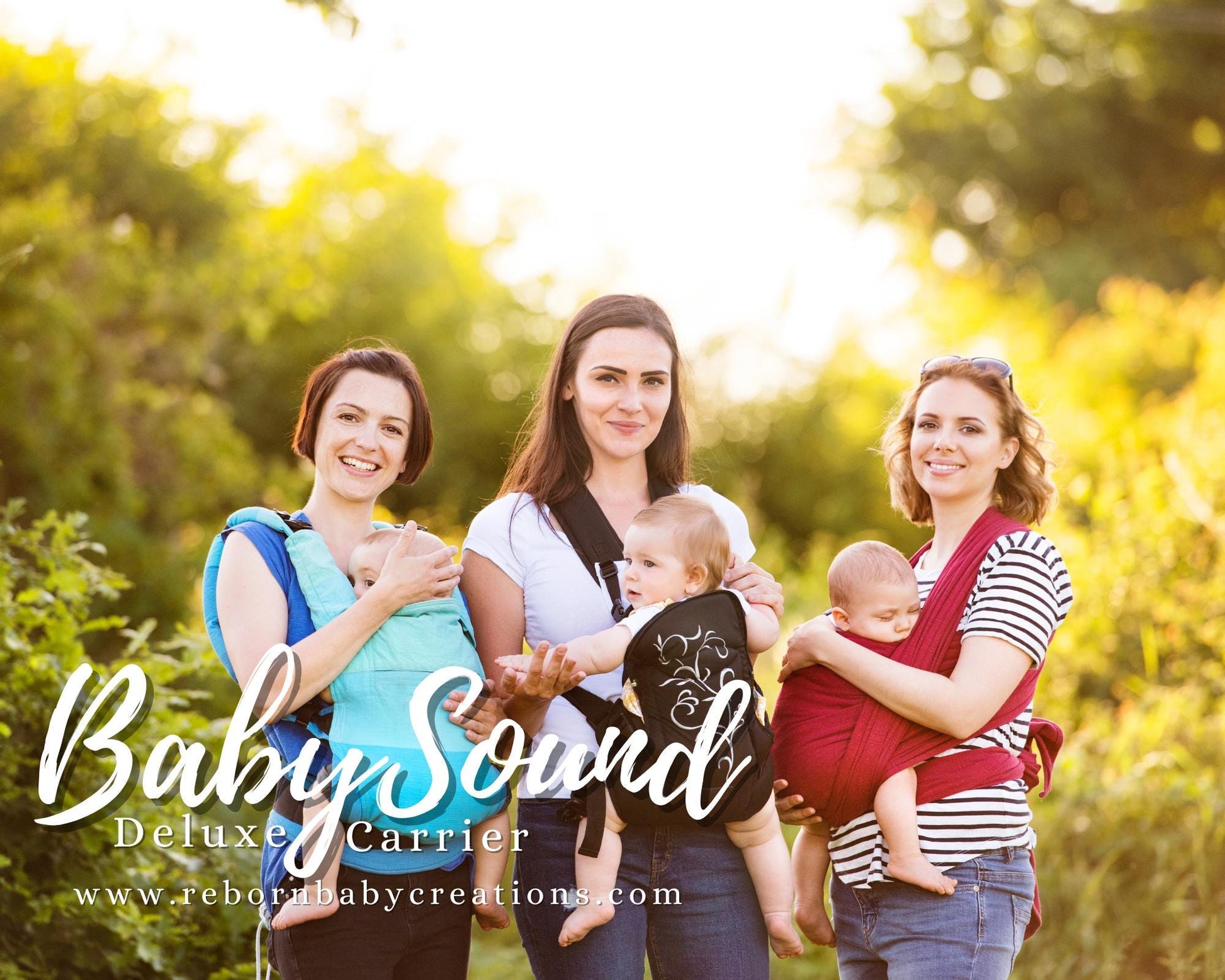 BabySound Carrier: Real Baby Sounds in a Front Baby Carrier for Fun For Interactive Reborn Play. Doll Not Included.