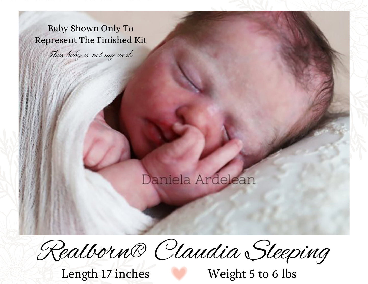 SiLiCoNe BaBy Realborn® Claudia Sleeping (18" Full Limbs) with cloth body. Extended Processing Time May Be Required. ASK FIRST!
